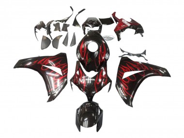 Descuento Carenado Moto Honda CBR1000RR 2008-2011 - Negro Brillante Rojo Llama