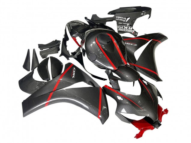 Descuento Carenados Moto Honda CBR1000RR 2008-2011 - Negro FibraCarbono Rojo