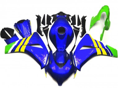 Descuento Carenados Moto Honda CBR1000RR 2008-2011 - Azul Amarillo Blanco Verde