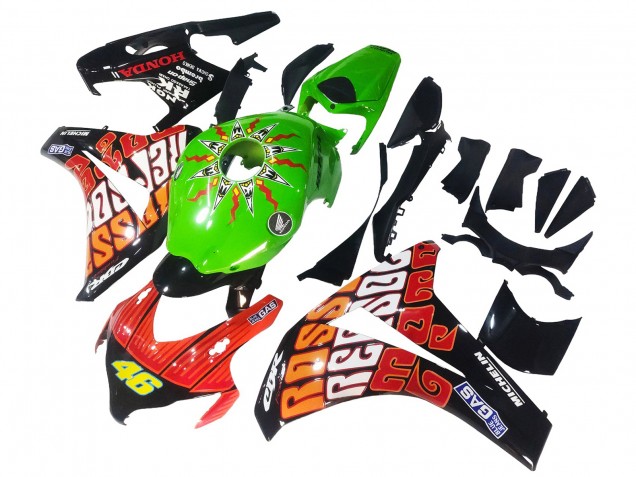 Descuento Carenados Moto Honda CBR1000RR 2008-2011 - Verde Naranja Negro Brillante Rossi Michelin 46