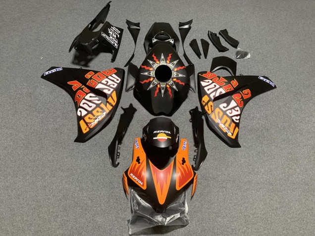 Descuento Carenados Moto Honda CBR1000RR 2008-2011 - Negro Mate Naranja Repsol Rossi