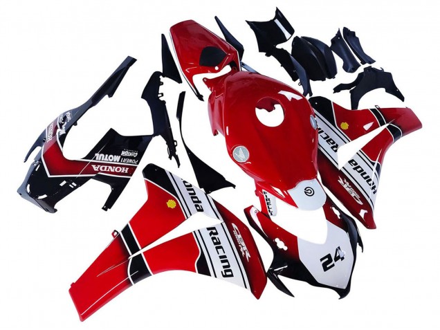 Descuento Carenados Moto Honda CBR1000RR 2008-2011 - Blanco Rojo Negro Brillante Carrera 24
