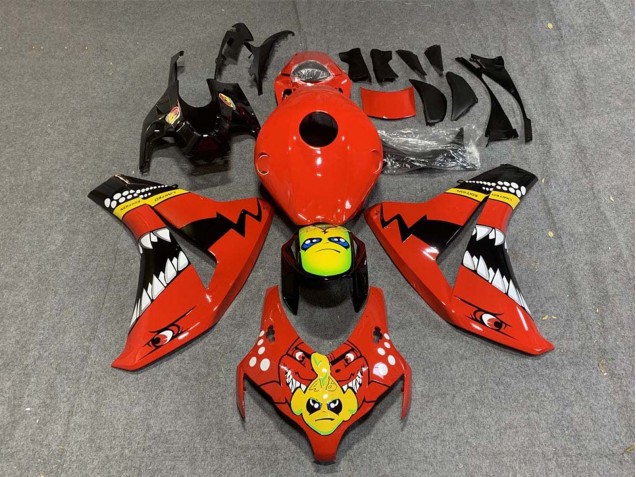 Descuento Carenados Moto Honda CBR1000RR 2008-2011 - Rojo Amarillo Negro Brillante Tiburón