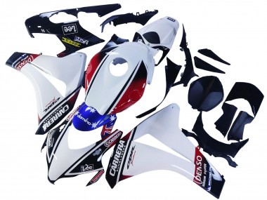 Descuento Carenados Moto Honda CBR1000RR 2008-2011 - Blanco Rojo Azul Negro Estrella Lee Carrera