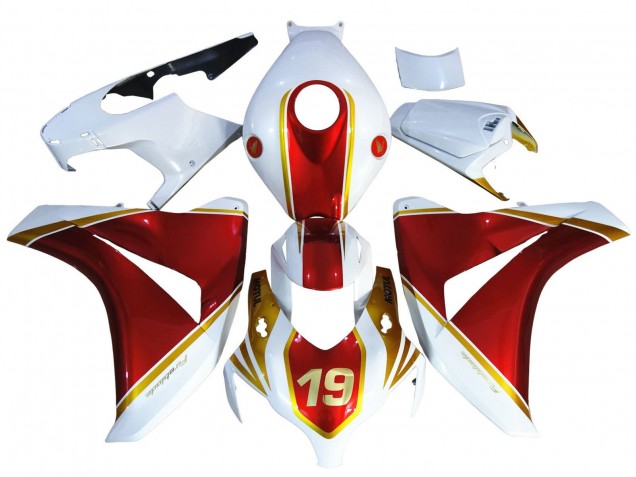 Descuento Carenados Moto Honda CBR1000RR 2008-2011 - Blanco Rojo Oro 19