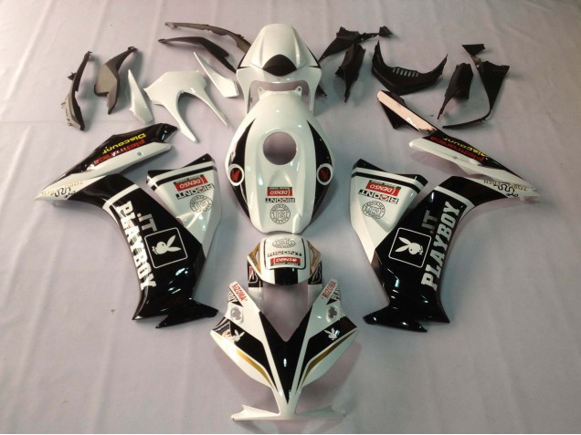 Descuento Carenados Moto Honda CBR1000RR 2012-2016 - Blanco Negro Brillante Rizoma Playboy