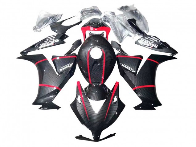 Descuento Carenados Moto Honda CBR1000RR 2012-2016 - Negro FibraCarbono Rojo