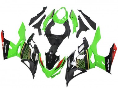 Descuento Carenados Moto Kawasaki EX400 2018-2024 - Verde Rojo Negro Honeycomb