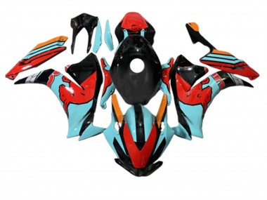 Descuento Carenados Moto Honda CBR1000RR 2012-2016 - Rojo Azul Claro Negro Brillante