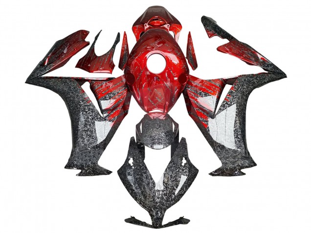 Descuento Carenados Moto Honda CBR1000RR 2012-2016 - Rojo Negro Falsificado FibraCarbono