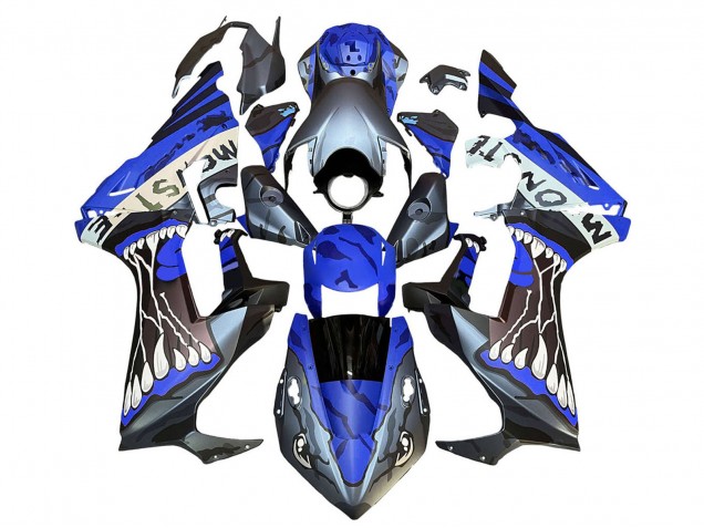 Descuento Carenados Moto Honda CBR1000RR 2017-2023 - Azul Gris Negro Brillante Monstruo