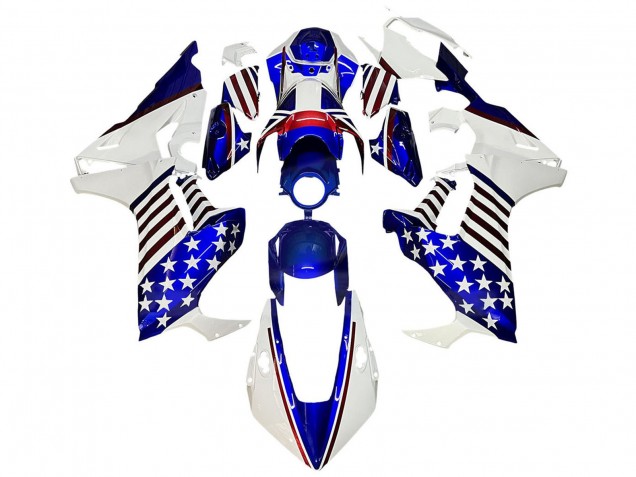 Descuento Carenados Moto Honda CBR1000RR 2017-2023 - Blanco Azul Rojo Estrella