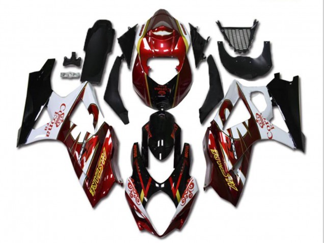 Descuento Carenados Moto Suzuki GSXR 1000 2007-2008 - Rojo Blanco Negro Corona