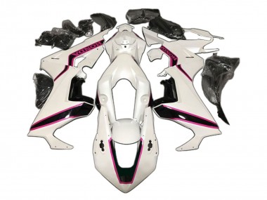 Descuento Carenado Moto Honda CBR1000RR 2017-2023 - Blanco Rosa Negro Brillante