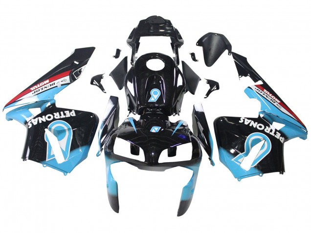 Descuento Carenados Moto Honda CBR600RR 2003-2004 - Azul Claro Rojo Negro Brillante Dunlop
