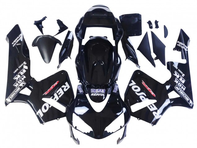 Descuento Carenados Moto Honda CBR600RR 2003-2004 - Negro Brillante Blanco Repsol