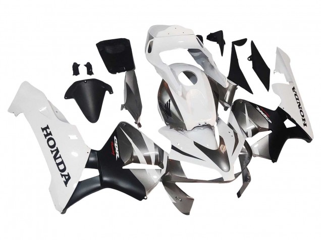 Descuento Carenados Moto Honda CBR600RR 2003-2004 - Blanco Negro Mate Carrera