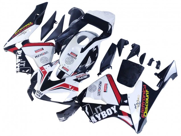 Descuento Carenados Moto Honda CBR600RR 2003-2004 - Blanco Rojo Negro Brillante DENSO Rimont