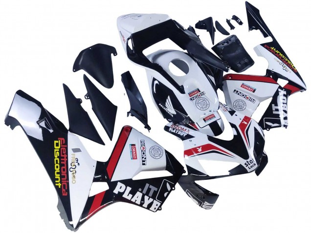 Descuento Carenados Moto Honda CBR600RR 2003-2004 - Blanco Rojo Negro Brillante DENSO Rimont