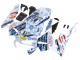 Descuento Carenados Moto Honda CBR600RR 2003-2004 - Blanco Azul Rojo Nastro Azzurro 46