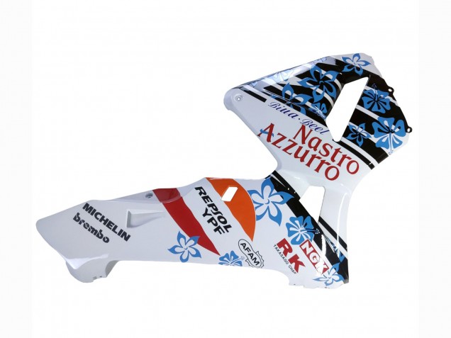 Descuento Carenados Moto Honda CBR600RR 2003-2004 - Blanco Azul Rojo Nastro Azzurro 46