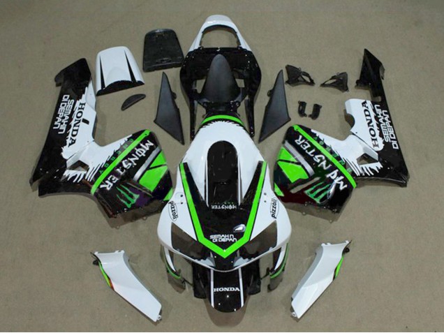 Descuento Carenados Moto Honda CBR600RR 2003-2004 - Blanco Verde Negro Brillante Monstruo