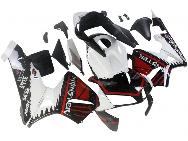 Descuento Carenados Moto Honda CBR600RR 2003-2004 - Blanco Rojo Negro Brillante Monstruo