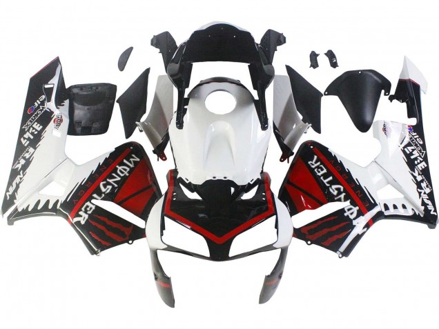 Descuento Carenados Moto Honda CBR600RR 2003-2004 - Blanco Rojo Negro Brillante Monstruo