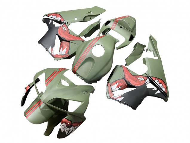 Descuento Carenados Moto Honda CBR600RR 2005-2006 - Verde Rojo Tiburón