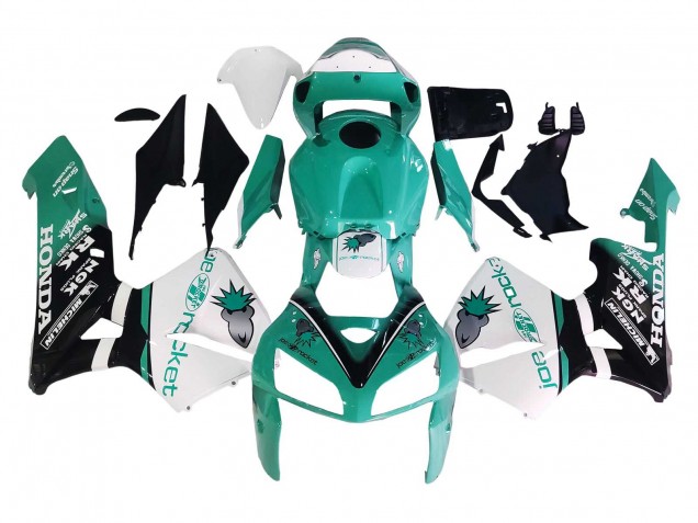 Descuento Carenados Moto Honda CBR600RR 2005-2006 - Verde Claro Blanco Negro Brillante Joe Rocket