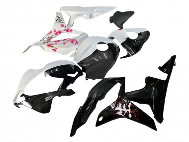Descuento Carenados Moto Honda CBR600RR 2007-2008 - Blanco Cherry Blossom Negro Brillante Dividir