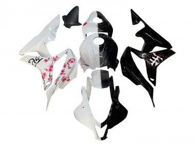 Descuento Carenados Moto Honda CBR600RR 2007-2008 - Blanco Cherry Blossom Negro Brillante Dividir