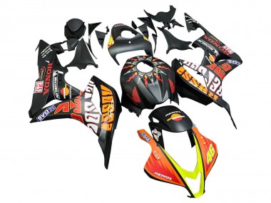 Descuento Carenados Moto Honda CBR600RR 2007-2008 - Negro Mate Naranja Rojo Rossi Repsol 46