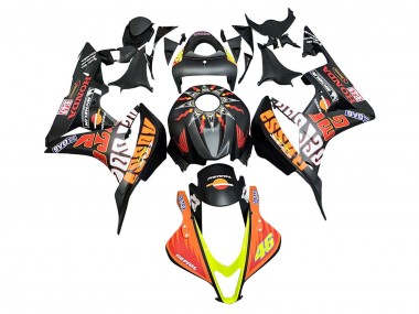 Descuento Carenados Moto Honda CBR600RR 2007-2008 - Negro Mate Naranja Rojo Rossi Repsol 46