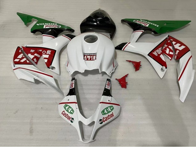 Descuento Carenados Moto Honda CBR600RR 2007-2008 - Blanco Verde Rojo Castrol
