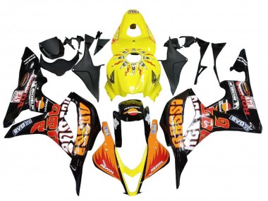 Descuento Carenados Moto Honda CBR600RR 2007-2008 - Amarillo Naranja Negro Brillante Rossi Repsol