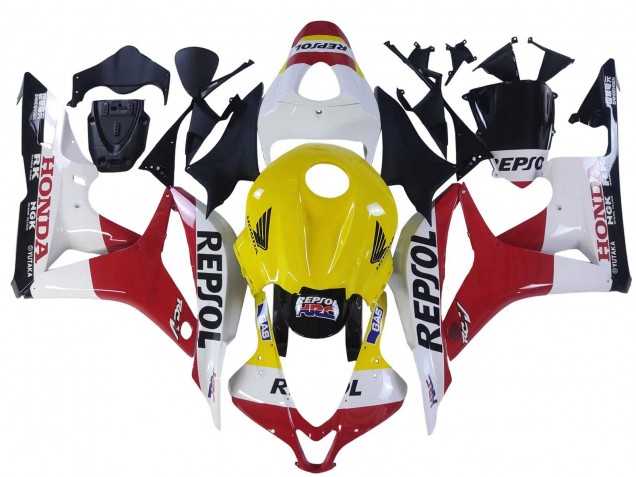 Descuento Carenados Moto Honda CBR600RR 2007-2008 - Blanco Amarillo Rojo Repsol HRC