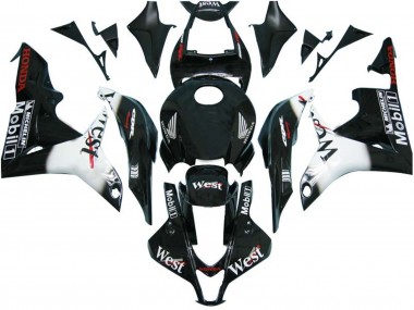 Descuento Carenados Moto Honda CBR600RR 2007-2008 - Negro Brillante Blanco West
