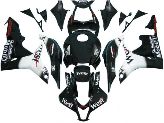 Descuento Carenados Moto Honda CBR600RR 2007-2008 - Negro Brillante Blanco West