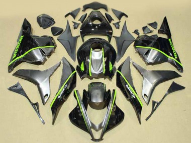 Descuento Carenados Moto Honda CBR600RR 2009-2012 - Plata Negro Brillante Fluorescent Verde Línea