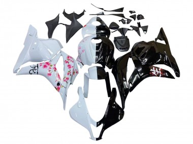 Descuento Carenados Moto Honda CBR600RR 2009-2012 - Blanco Cherry Blossom Negro Brillante