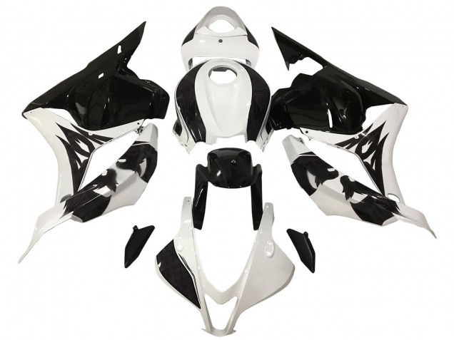 Descuento Carenado Moto Honda CBR600RR 2009-2012 - Blanco Negro Brillante