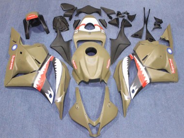 Descuento Carenados Moto Honda CBR600RR 2009-2012 - Brown Blanco Rojo Tiburón