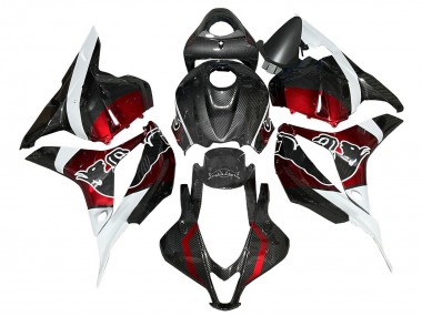 Descuento Carenados Moto Honda CBR600RR 2009-2012 - Blanco Rojo Negro FibraCarbono
