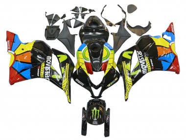 Descuento Carenados Moto Honda CBR600RR 2009-2012 - Negro Multicolor MoviStar