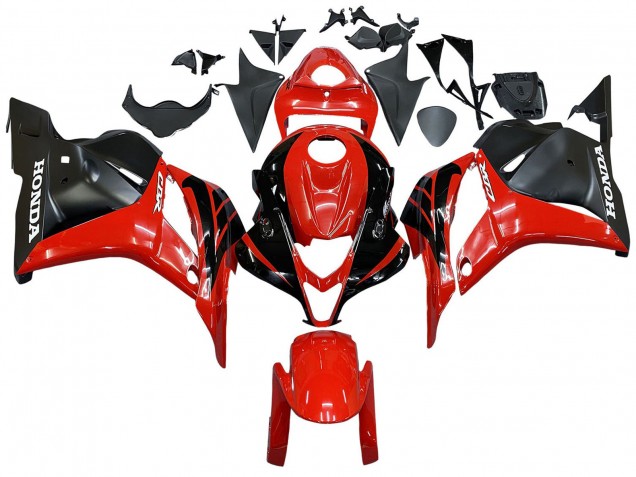 Descuento Carenados Moto Honda CBR600RR 2009-2012 - Rojo Negro Brillante Negro Mate Raya