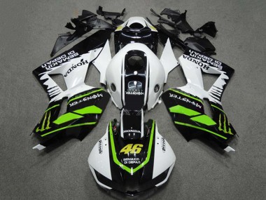 Descuento Carenados Moto Honda CBR600RR 2009-2012 - Blanco Verde Negro Brillante Semakin Didepan Monstruo 46