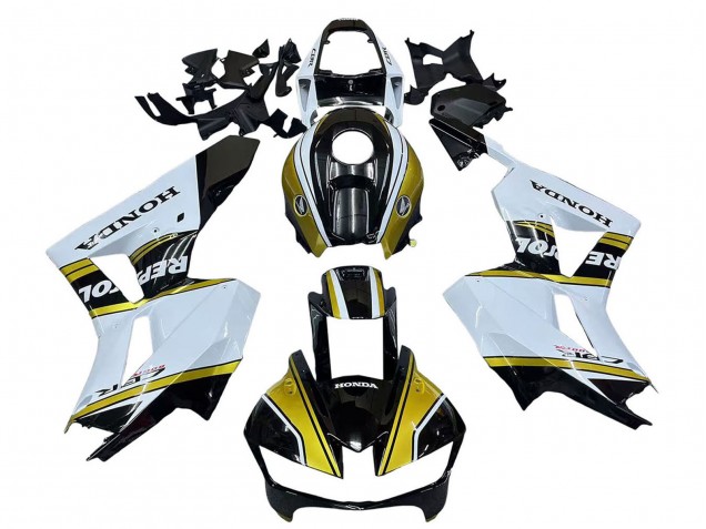 Descuento Carenados Moto Honda CBR600RR 2013-2023 - Blanco Oro Negro Brillante Repsol