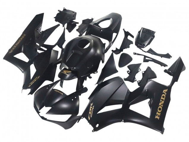 Descuento Carenados Moto Honda CBR600RR 2013-2023 - Negro Mate Oro Calcomanías