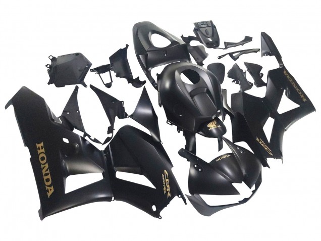 Descuento Carenados Moto Honda CBR600RR 2013-2023 - Negro Mate Oro Calcomanías